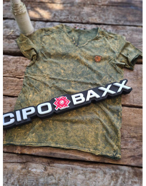 KHAKI T-SHIRT MĘSKI GŁADKI LOGO  SPEDBOY  CT497