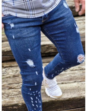 GRANATOWE SPODNIE MĘSKIE JEANS SPEDBOY HU004