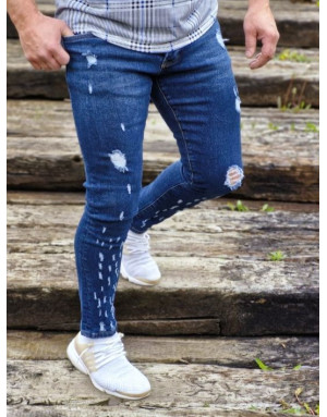 GRANATOWE SPODNIE MĘSKIE JEANS SPEDBOY HU004