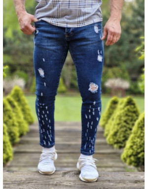 GRANATOWE SPODNIE MĘSKIE JEANS SPEDBOY HU004