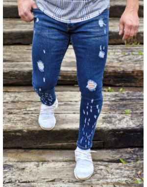 GRANATOWE SPODNIE MĘSKIE JEANS SPEDBOY HU004