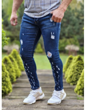 GRANATOWE SPODNIE MĘSKIE JEANS SPEDBOY HU004