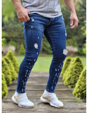 GRANATOWE SPODNIE MĘSKIE JEANS SPEDBOY HU004