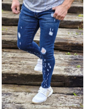 GRANATOWE SPODNIE MĘSKIE JEANS SPEDBOY HU004