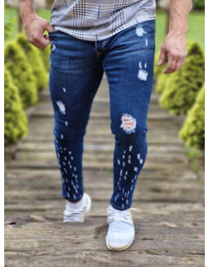 GRANATOWE SPODNIE MĘSKIE JEANS SPEDBOY HU004