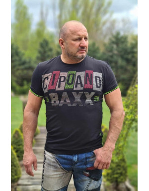 Czarny t-shirt męski nadruk kamienie cipo baxx ct636