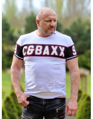 BIAŁY T-SHIRT MĘSKI NADRUK  SPEDBOY CT631