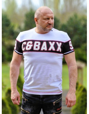 Biały t-shirt męski z napisami cipo baxx CT631