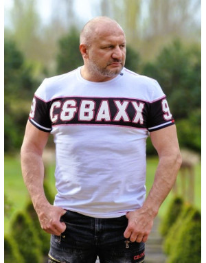 Biały t-shirt męski z napisami cipo baxx CT631