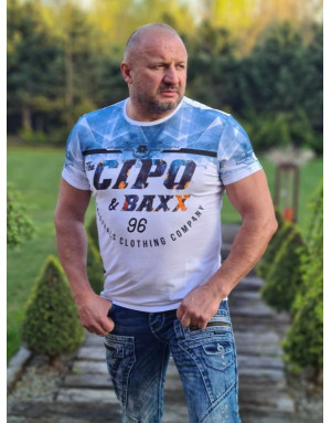 Biały t-shirt męski z nadrukiem cipo baxx ct 612 sklep online spedboy