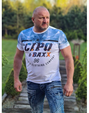 Biały t-shirt męski z nadrukiem cipo baxx ct 612 sklep online spedboy