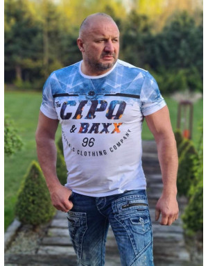 Biały t-shirt męski z nadrukiem cipo baxx ct 612 sklep online spedboy