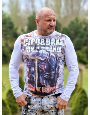 BIAŁA KOSZULKA MĘSKA BAWEŁNA RYCERZ DŻETY LONGSLEEVE SPEDBOY  CL452