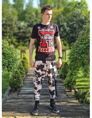 CZARNY T-SHIRT MĘSKI DŻETY SPEDBOY 5095