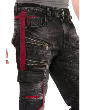 CZARNE SPODNIE MĘSKIE JEANS SPEDBOY CD561