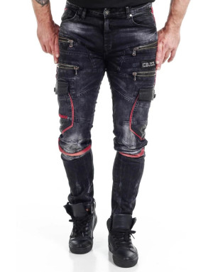 CZARNE SPODNIE MĘSKIE JEANS SPEDBOY CD561