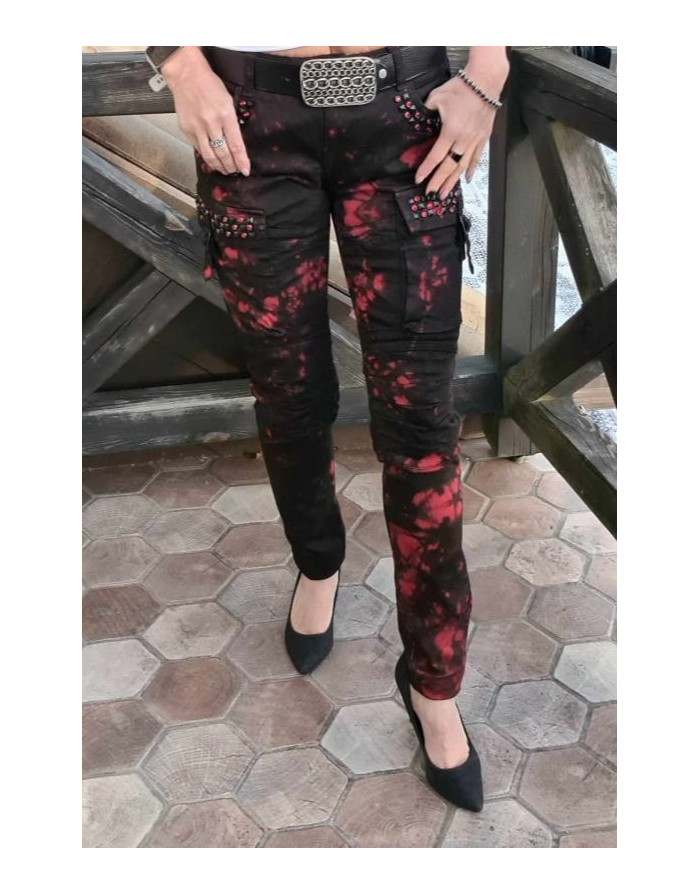 SPODNIE DAMSKIE JEANS BORDO DŻETY WD385