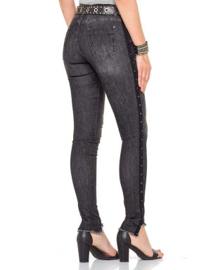 CZARNE DAMSKIE SPODNIE JEANS SPEDBOY  WD341