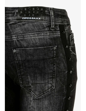 CZARNE DAMSKIE SPODNIE JEANS SPEDBOY  WD341