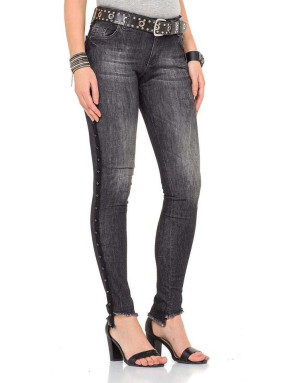 CZARNE DAMSKIE SPODNIE JEANS SPEDBOY  WD341