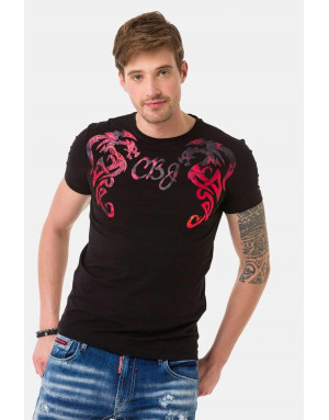 CZARNY T-SHIRT MĘSKI CIPO & BAXX CT679