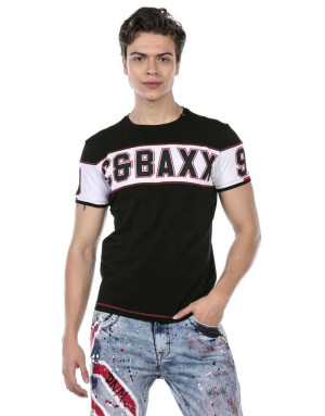 CZARNY  T-SHIRT MĘSKI NADRUK  SPEDBOY CT631