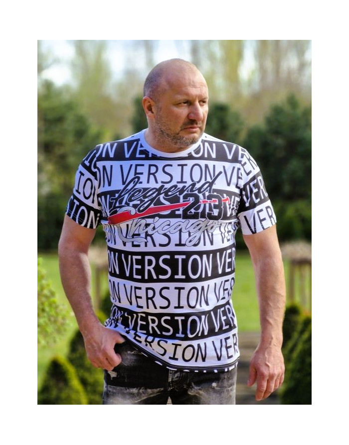 BIAŁY T-SHIRT MĘSKI Z NADRUKIEM DŻETY SPEDBOY 9520