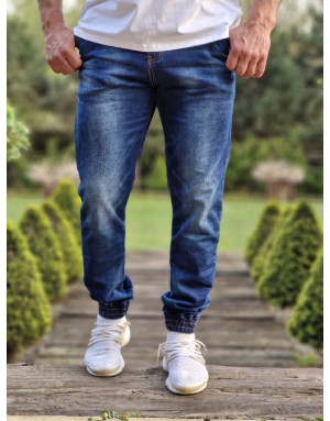 GRANATOWE SPODNIE MĘSKIE JEANS JOGERY SPEDBOY 51003