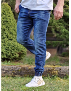 GRANATOWE SPODNIE MĘSKIE JEANS JOGERY SPEDBOY 51003