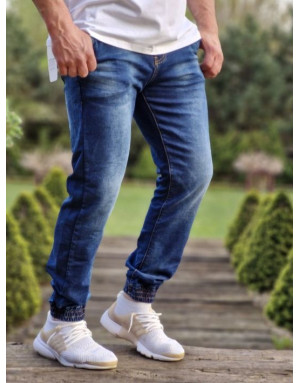 GRANATOWE SPODNIE MĘSKIE JEANS JOGERY SPEDBOY 51003