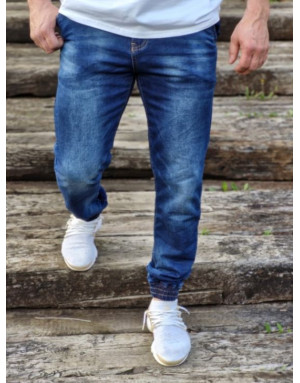 GRANATOWE SPODNIE MĘSKIE JEANS JOGERY SPEDBOY 51003