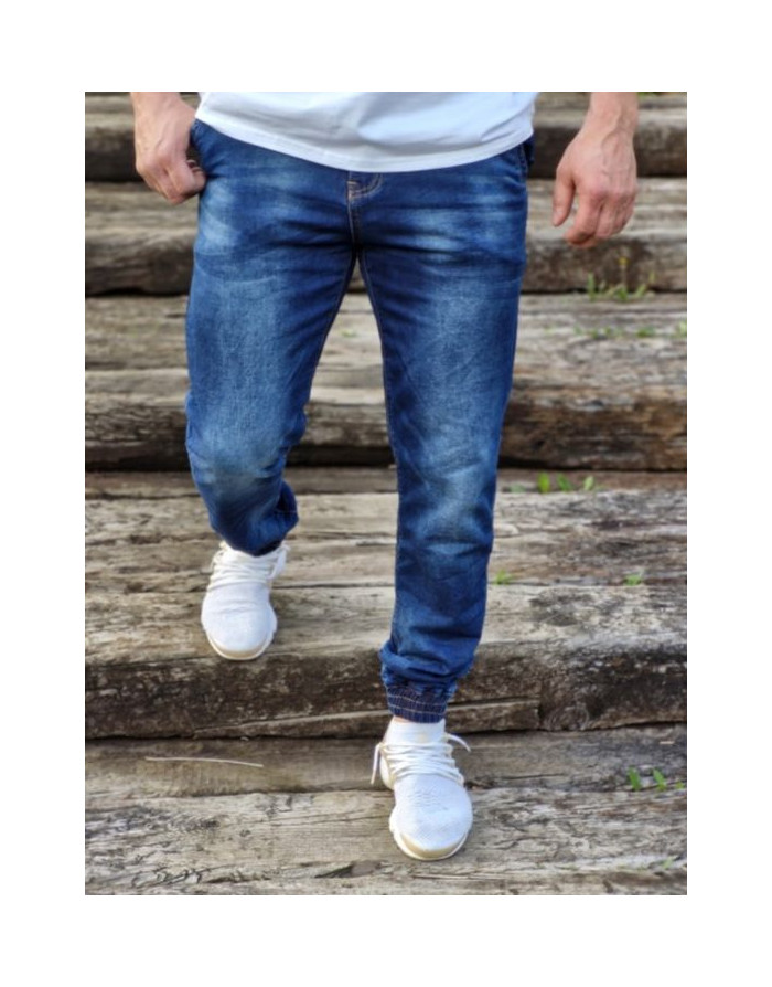 GRANATOWE SPODNIE MĘSKIE JEANS JOGERY SPEDBOY 51003