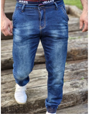 GRANATOWE SPODNIE MĘSKIE JEANS JOGERY SPEDBOY 51003