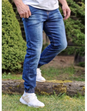 GRANATOWE SPODNIE MĘSKIE JEANS JOGERY SPEDBOY 51003