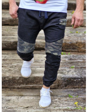 CZARNE SPODNIE MĘSKIE JEANS JOGGERY SPEDBOY K20