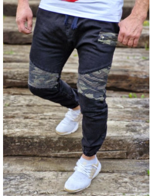 CZARNE SPODNIE MĘSKIE JEANS JOGGERY SPEDBOY K20