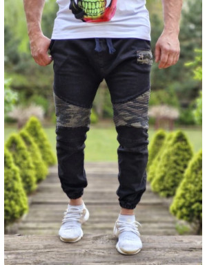 CZARNE SPODNIE MĘSKIE JEANS JOGGERY SPEDBOY K20