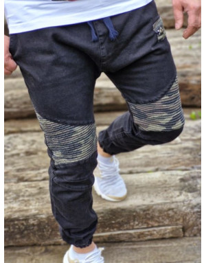 CZARNE SPODNIE MĘSKIE JEANS JOGGERY SPEDBOY K20