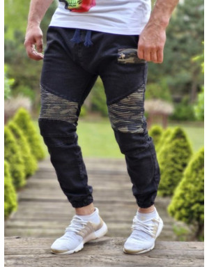 CZARNE SPODNIE MĘSKIE JEANS JOGGERY SPEDBOY K20