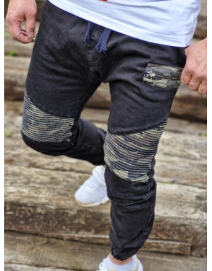 CZARNE SPODNIE MĘSKIE JEANS JOGGERY SPEDBOY K20