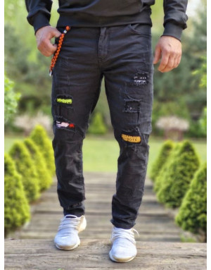 CZARNE SPODNIE MĘSKIE JEANS SPEDBOY 61080