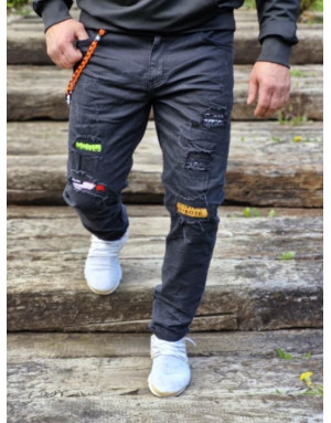 CZARNE SPODNIE MĘSKIE JEANS SPEDBOY 61080