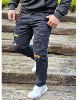 CZARNE SPODNIE MĘSKIE JEANS SPEDBOY 61080