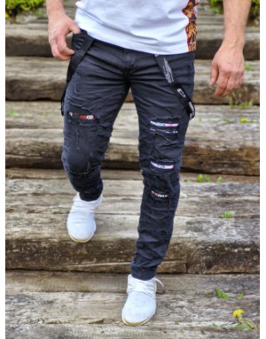 CZARNE SPODNIE MĘSKIE JEANS SPEDBOY 61081