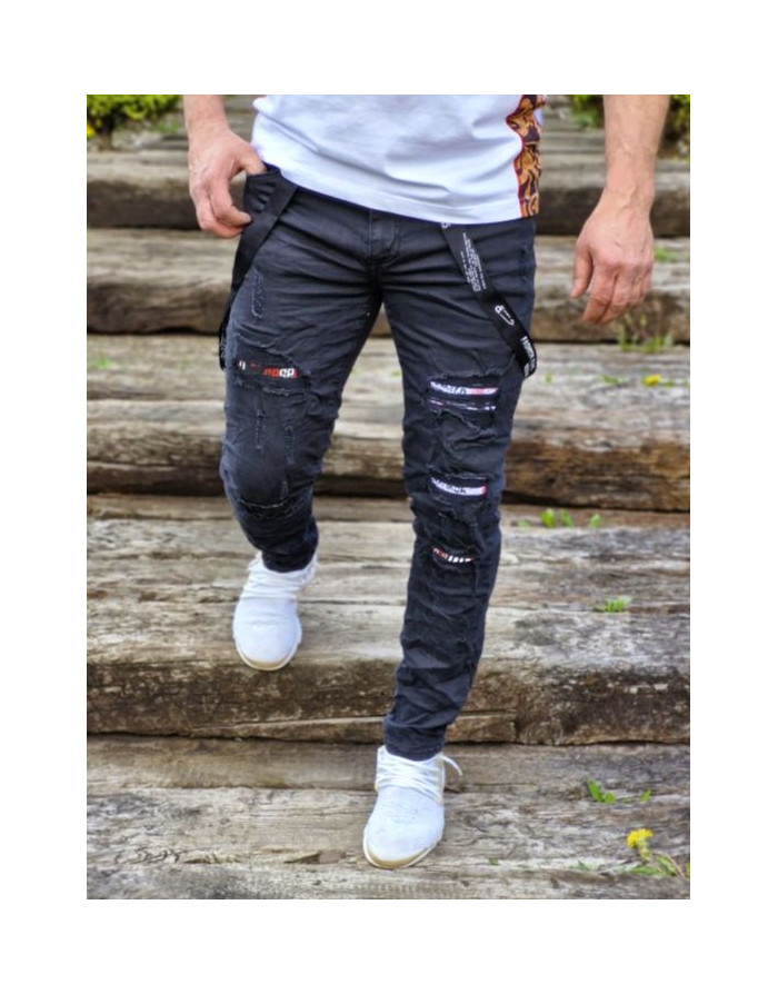 CZARNE SPODNIE MĘSKIE JEANS SPEDBOY 61081