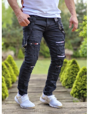 CZARNE SPODNIE MĘSKIE JEANS SPEDBOY 61081