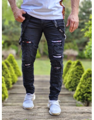 CZARNE SPODNIE MĘSKIE JEANS SPEDBOY 61081