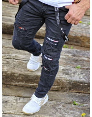 CZARNE SPODNIE MĘSKIE JEANS SPEDBOY 61081