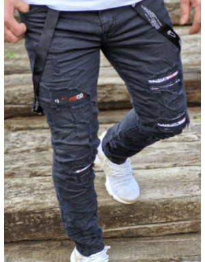 CZARNE SPODNIE MĘSKIE JEANS SPEDBOY 61081