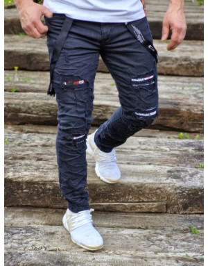 CZARNE SPODNIE MĘSKIE JEANS SPEDBOY 61081